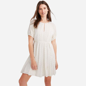 Madewell Embroidered Short Sleeve Dress Ivory Size 8 Cottagecore Romantic